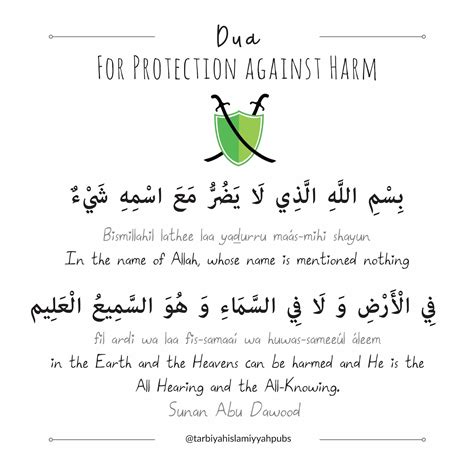 The Homeschooling Hub Dua For Protection Against Harm Poster Free