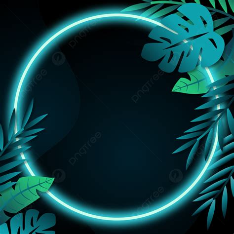 Cool Tropical Neon Leaves With Blue Background Tropical Neon Tropical