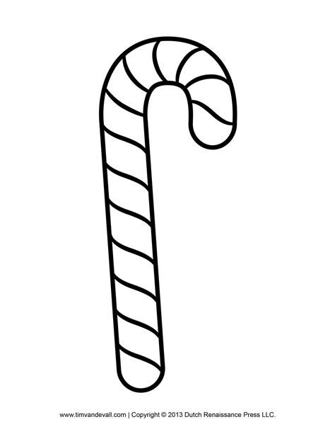 Candy Cane Coloring Pages Template Printables Crafts Free Printable