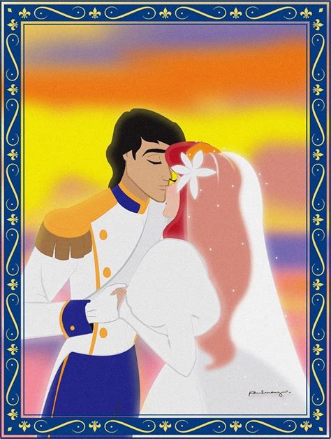 Ariel And Eric Ariel And Prince Eric Wedding Couple Cartoon Disney
