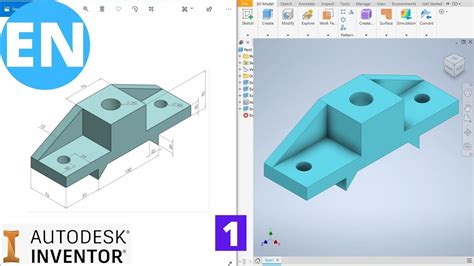 Autodesk Inventor Tutorial For Beginners Exercise 1 Youtube