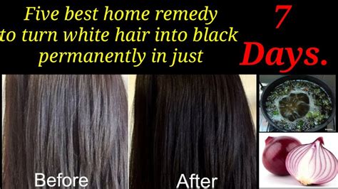 60 years old white hair cured in 1 day, turn white hair into black solution. home remedies for grey hair turns into black fast | can ...