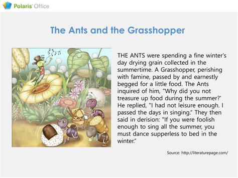 Ppt The Ants And The Grasshopper Powerpoint Presentation Free