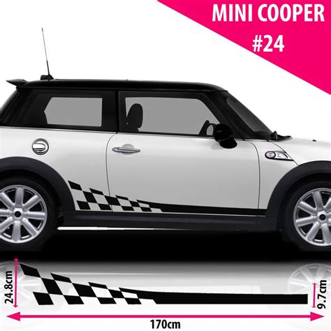 Fits Mini Cooper S Side Racing Stripes Car Stickers Decal Vipe Vinyl