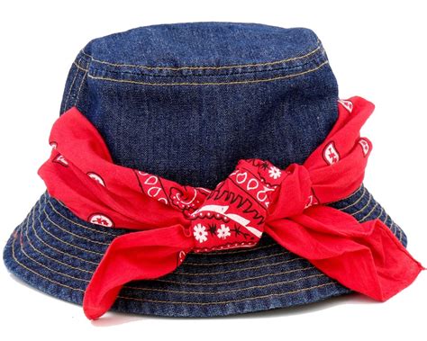 Dark Blue Denim Bucket Bandana Tie Front Knot Hat Cotton Hat | Etsy
