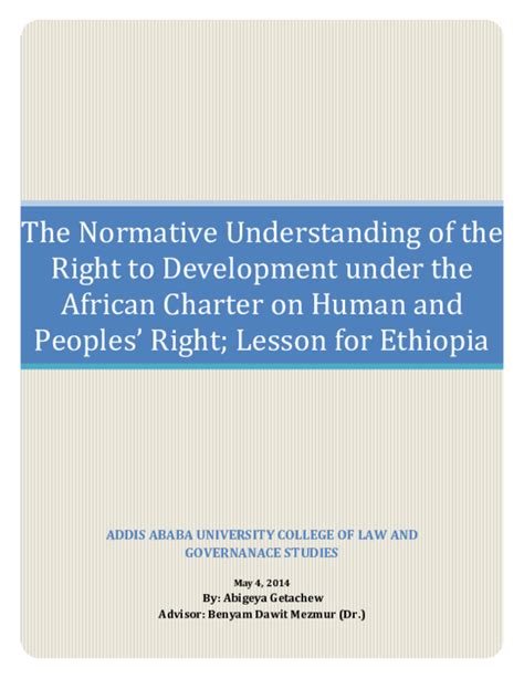 Pdf The Normative Understanding Of The Right To Development Under The