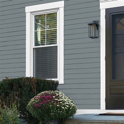 Glidden HEP Exterior Paint + Primer Flat, Garrison Gray / Grey, 1
