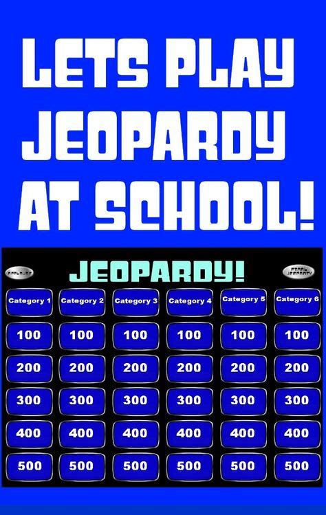 Jeopardy Powerpoint Smartboard Template Smart Board Activities