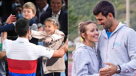 Novak Djokovic With Son Stefan Daughter Tara And Wife Jelena