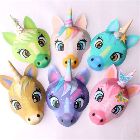Printable Unicorn Masks Be A Cute Unicorn In No Time • Happythought