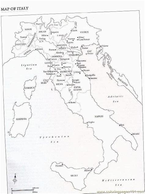 Plain Map Of Italy