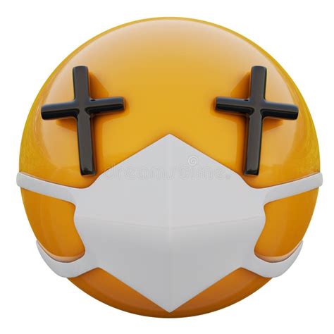 3d Render Of Religious Fanatic Yellow Emoji Face In Medical Mask