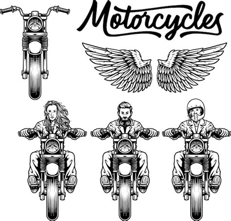 Premium Vector Motorcycles Set And Wings