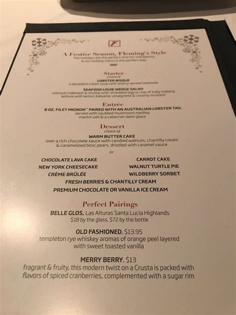 Flemings Prime Steakhouse And Wine Bar Menu Birmingham Al 35243