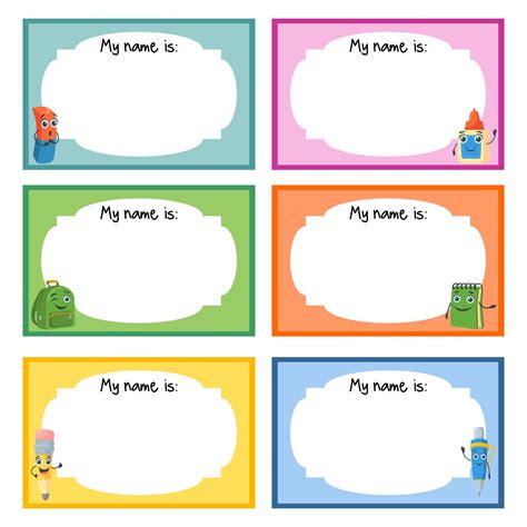 Name Tag Templates Printable For Kids Name Tag Templates Border