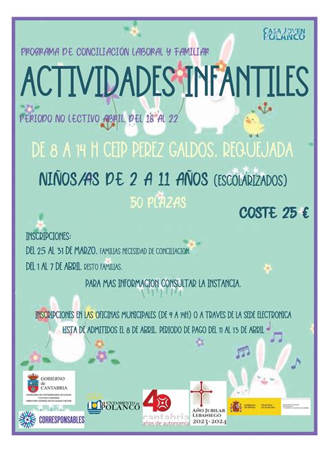 Actividades Infantiles Perido No Lectivo De Abril Ayuntamiento De Polanco