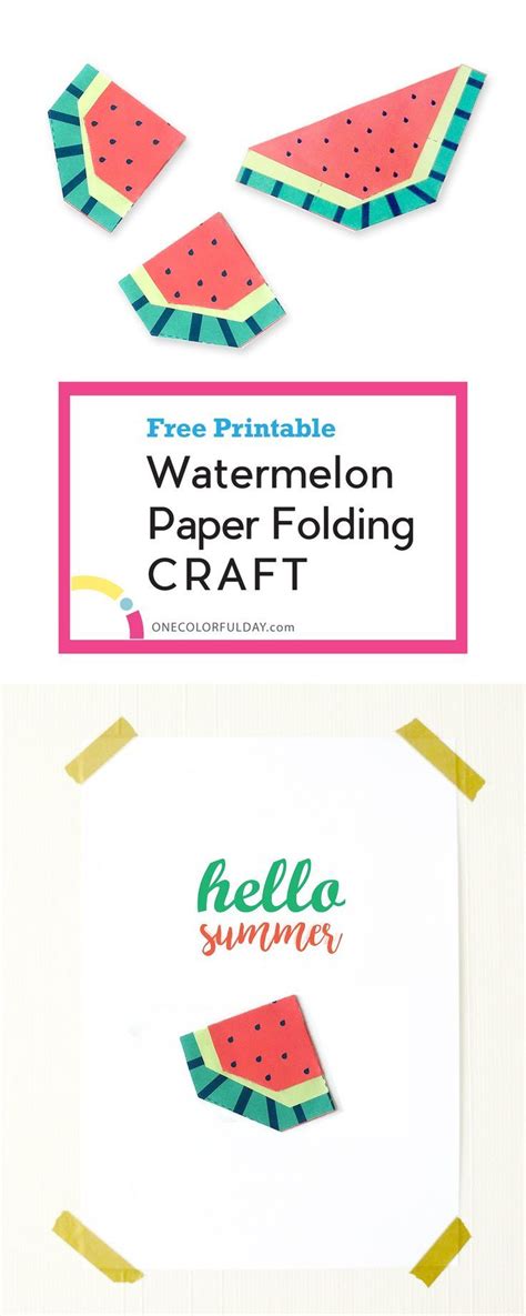 Free Printable Watermelon Paper Folding Craft Paper Folding Crafts