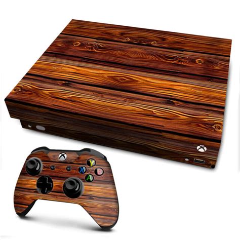 Xbox One X Console Skins Decal Wrap Only Red Deep Mahogany Wood Pattern