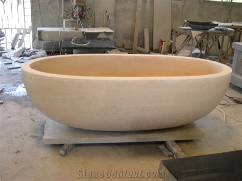 Natural Marble Carved Bathtubbeige Marble Bathtubs From China