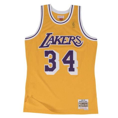 Mitchell And Ness Nba Swingman Jersey 20 La Lakers Shaquille Oneal 3