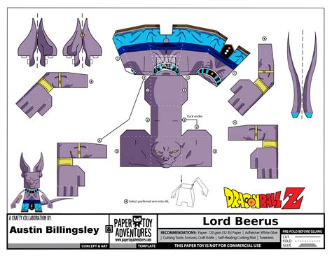Beerus Template Dragon Ball Z Paper Toys