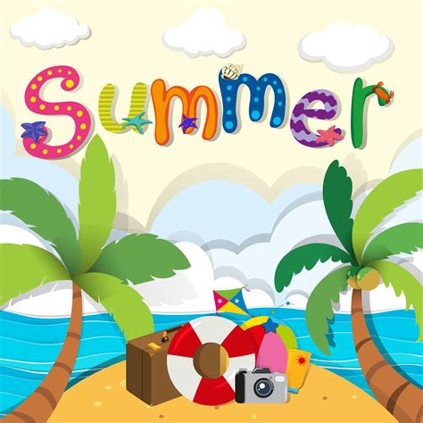 Summer Theme With Beach Objects 430517 Vector Art At Vecteezy