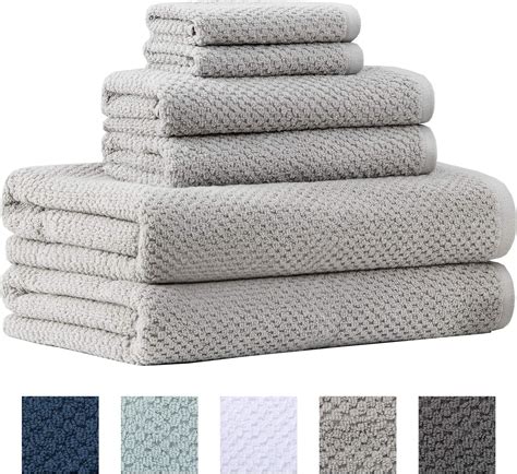 Truly Lou 100 Cotton Textured Towels 6 Piece Bath Towel Set