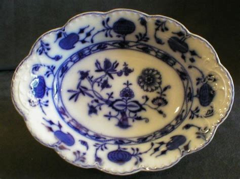 johnson bros blue flow holland pattern oval open