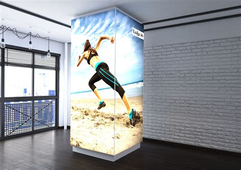 Corner And Column Lightboxes In 2023 Retail Display Shelves Visual