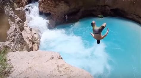 Cliff Jumping At Havasupai Falls