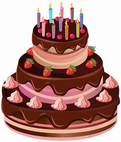 Cake Birthday Transparent Clipart Clip Cakes Happy