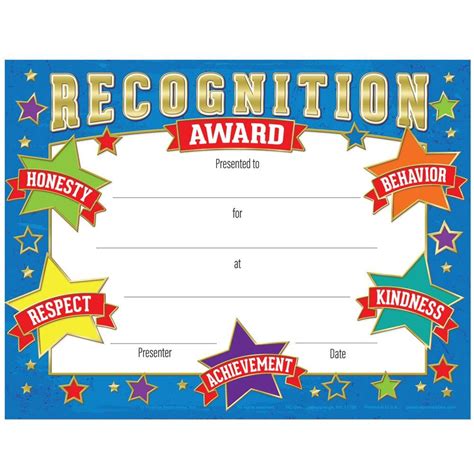 Recognition Award Gold Foil Stamped Certificate Pack Of 25 Positive