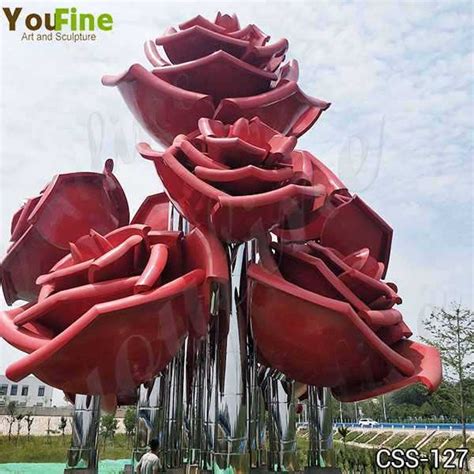 We will check, pack and send everything you buy. Large Outdoor Rose Stainless Metal Flowers Sculpture for ...