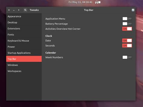 Click for full size image. The Clock on the top bar is gone in 18.04 LTS - Ask Ubuntu
