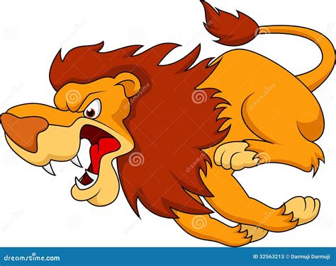 Lion Cartoon Running Stock Vector Illustration Of Mammal 32563213