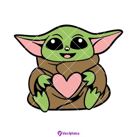 Baby Yoda Heart Svg Star Wars Svg Valentine S Day Svg Cut File