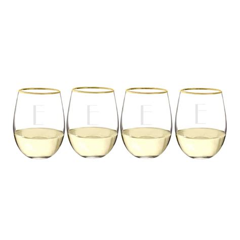 Gold Rim Stemless Personalized Wine Glassesr In Personalized Wine Glasses Stemless Wine