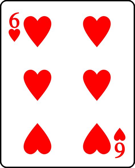 Fileplaying Card Heart 6svg Wikimedia Commons