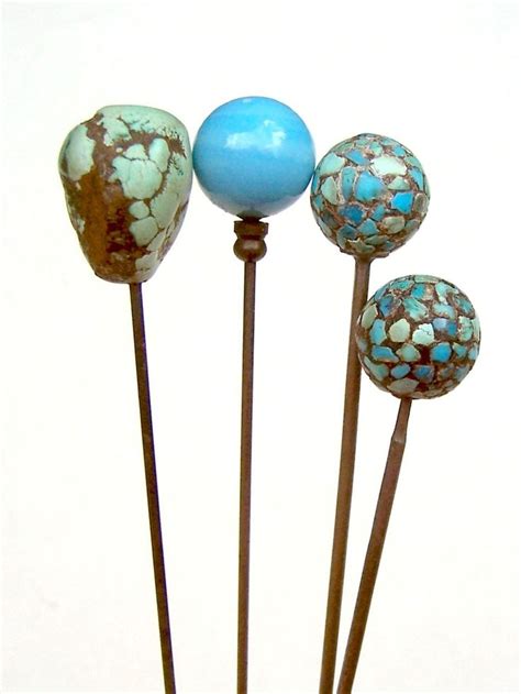 Vintage Hat Pins 4 Faux Turquoise Theme Hair Jewelry Hat Ornament