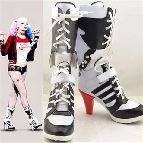 New Cosplay Batman Harley Quinn Shoes Boots High Heels Costumes Cool