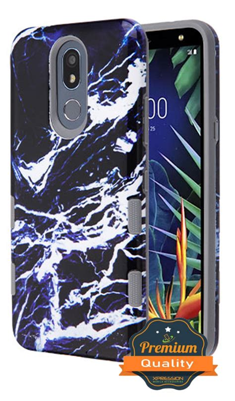 Lg K40 Phone Case Marble Design Pattern Dual Layer Hard Pc And Tpu Rubber