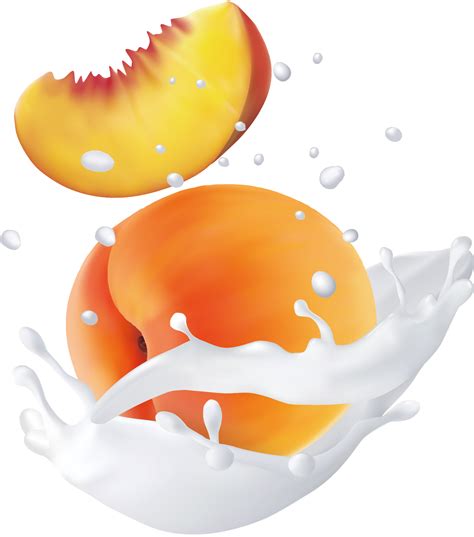 Fruit Water Splash Clipart Egg Peach Png Download Large Size Png