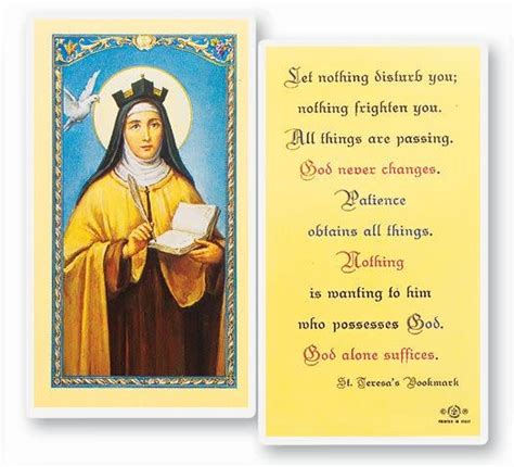 St Teresas Bookmark Prayer Card The Cathedral Bookstore