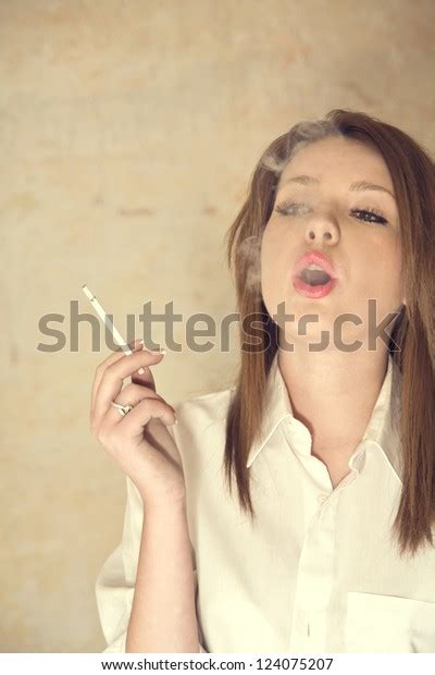 Beautiful Girl Smoking Cigarette Stock Photo 124075207 Shutterstock