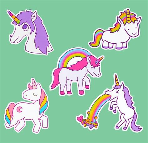 Rainbows And Unicorns Sticker Vinyl Decal Single Or 5 Pack Vinyl