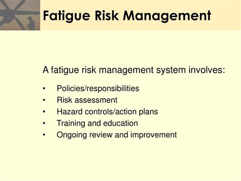 Ppt Fatigue Risk Management For Employees Powerpoint Presentation