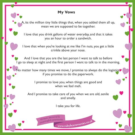 Dec 17, 2020 · read on for a few of the best wedding vow examples—some snippets, some in full—from real couples who wrote their own. A simple way to write your wedding vows - Ruby B Ceremonies - Celebrant