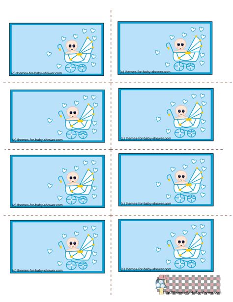 For a tag, punch a hole at the top and tie around a goodie bag. free printable blue baby shower labels | Baby shower