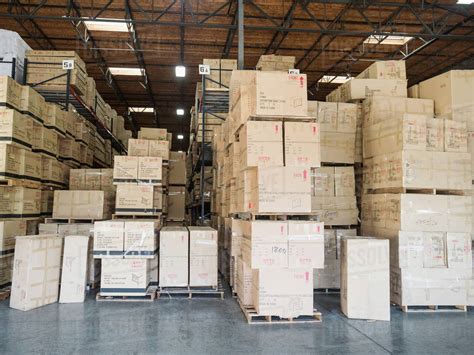 Cardboard Boxes In Warehouse Stock Photo Dissolve