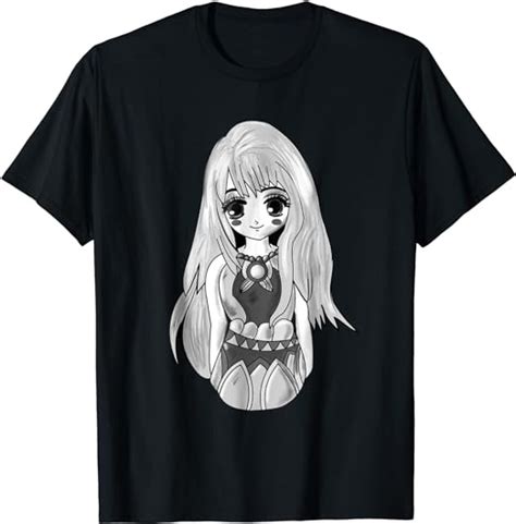 Cute Black And White Anime Manga Girl T Shirt Clothing